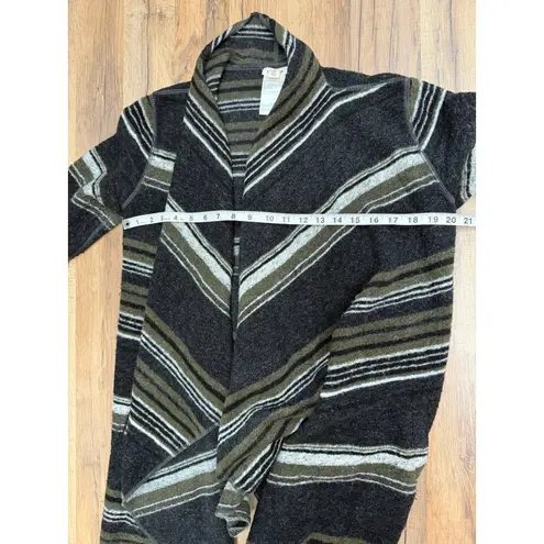 Tribal Jeans Wool Blend Open Front Cardigan Jacket Pockets Gray Olive S Size 4