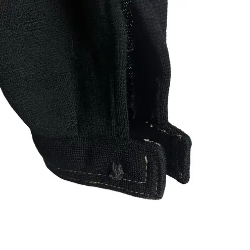 Kimberly Vintage Black Wool Knit Belted Button Front Patch Pocket Jacket Size L