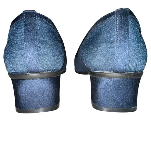 Nina Women's Blue Satin Block Heels Size 8M Formal Y2K 90s