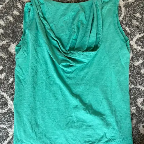 American Apparel WOMENS HOODED TANK WITH POCKET AQUA SIZE XL