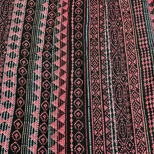 Women's Southwestern Boho Print Half Button Up Shirt Dress Size Medium Casual Pink