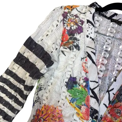 Alberto Makali Button Up Top M Patchwork Art To Wear Mixed Media Floral Boho Y2K