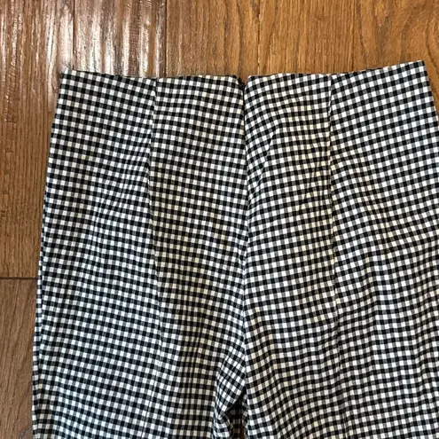 Veronica Beard black and white gingham cropped seam front pant 8