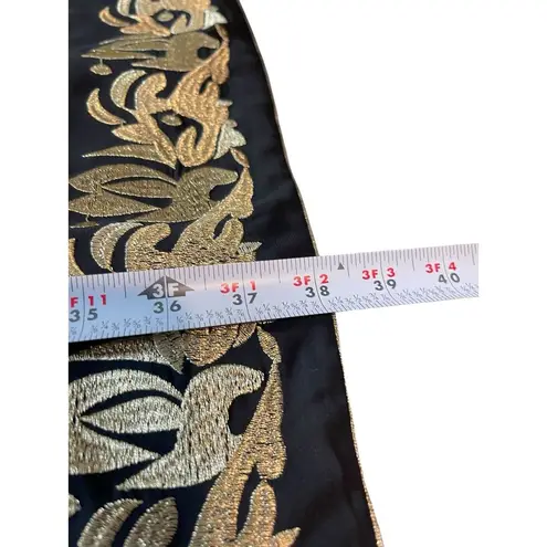 Soft Surroundings Sultana Elephant Gold Black Embroidered Maxi Skirt L