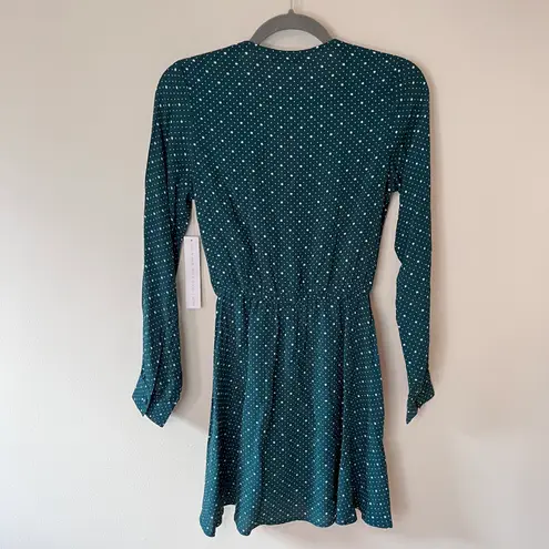 Flynn Skye NEW Ellie Long Sleeve Mini Dress Stars In Her Eyes Star Print Green