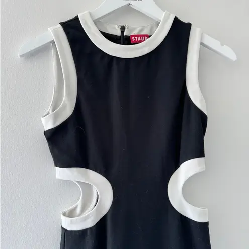 STAUD Dolce Midi Dress in Black XS