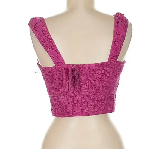Midnight sky Fuchsia Pink Bustier Crop Top with Sweetheart Neckline