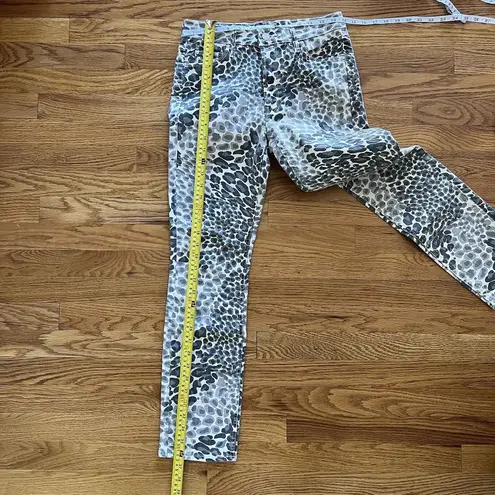 Mother Dazzler Jeans Gray Leopard Print Mid Rise Ankle Straight Womens Sz 27 White - Image 13