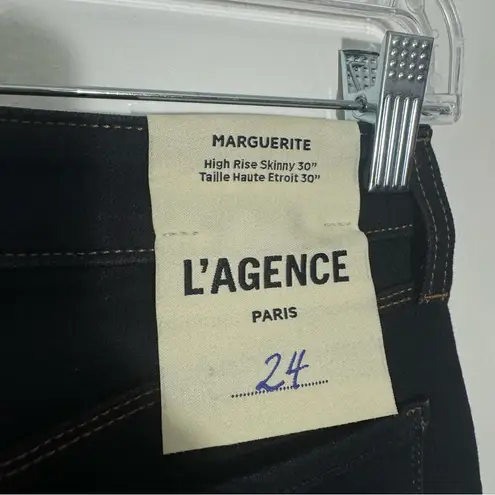 L'Agence NWT Marguerite High Rise Skinny Jeans In Dark Blue Ink Wash Size 24