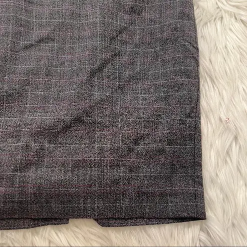 Loft  Mini Pencil Skirt Dark Gray Plaid