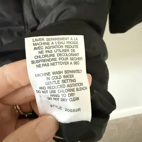 Platinum Utex Down High Collar Puff Long Coat in Black Size S