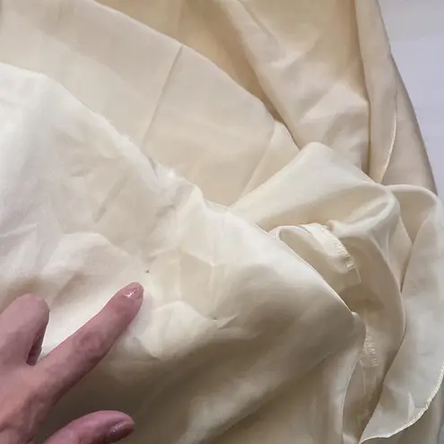 Notte Marchesa cream strapless beaded layered silk wedding formal dress, size 0