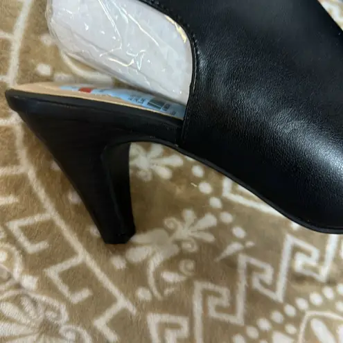 Alfani  Womens Black Padded Step Flex Peep Toe Stacked Heel Buckle Bootie 9.5