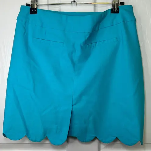 Lulu B Skort Size 6 Turquoise Blue Scalloped Hem Athletic Golf Activewear UPF 50
