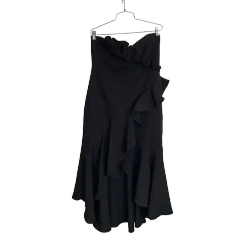 Shoshanna Black Ruffled Midi Dress size 12