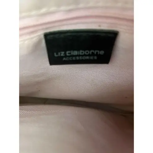 Liz Claiborne Black Croc Embossed Crossbody Shoulder Bag Purse Pink inner lining - Image 6