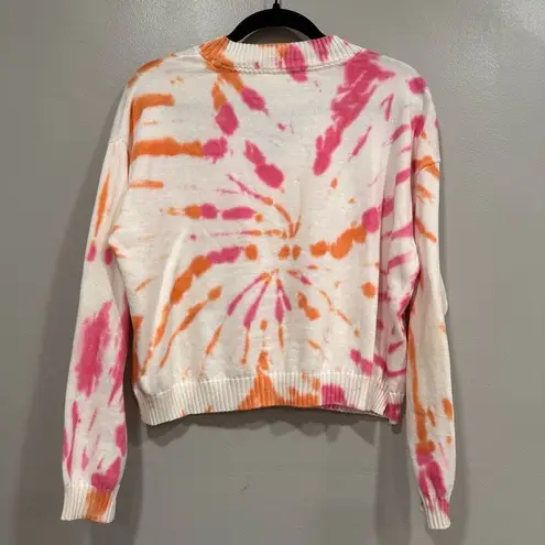 RD Style Women's Tie Dye V-Neck Knit Cotton Pullover Sweater Multicolor Small