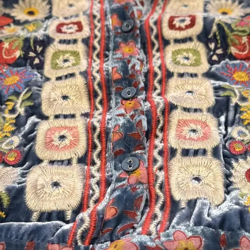 Johnny Was Vember heavily embroidered velvet burnout dress NWT