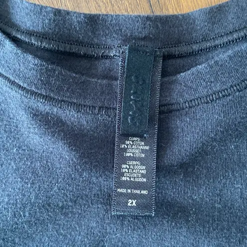 SKIMS COTTON JERSEY T-SHIRT BODYSUIT Black/snoot size 2X