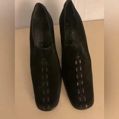 Aquatalia women black suede wedge boots size 7