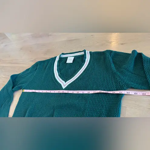 Varley Hadley V-Neck Knit Sweater forest green size large