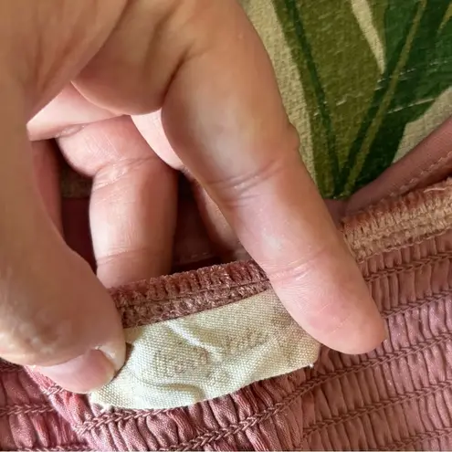 Altar'd State Altar’d State pink velvet butterfly print long sleeve crop top size small