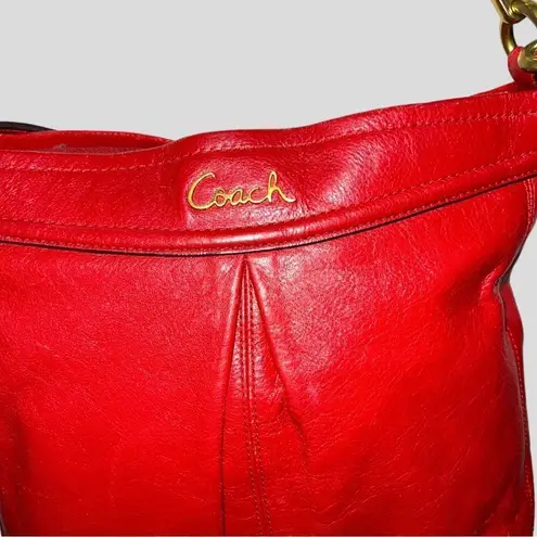 Coach  candy apple red hobo bag! Euc!