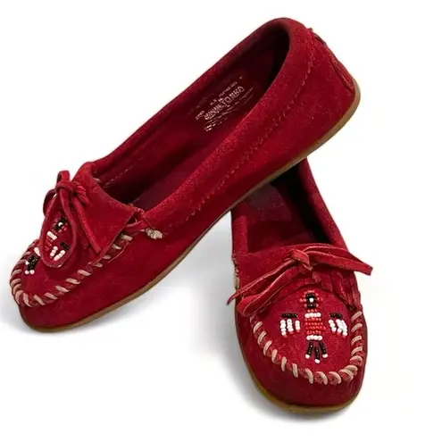 Minnetonka  Thunderbird Moccasins in Cherry Red Size 6.5