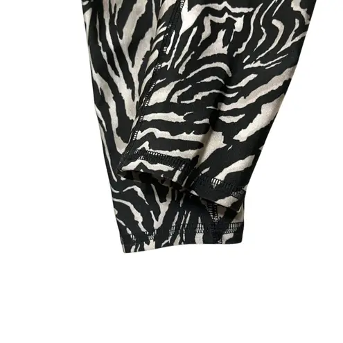 Emily Hsu Zebra Crop Top & Leggings Set Women’s Size S/XS Animal Print Outfit Gray
