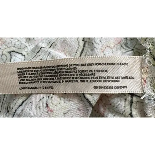 Anthropologie Floreat Floral Kimono Empire Waist Robe Tie Duster Lounge Lace Med