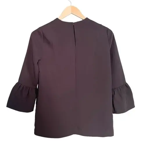 Madewell  Blouse Bell Sleeve Black Dressy Work Top Office Shirt Women’s Size XXS