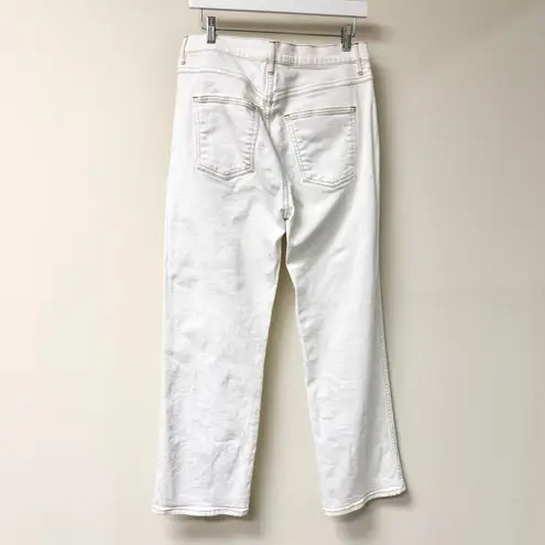 3x1 N.Y.C Cotton Blend Mid-Rise Straight Cropped Jeans Winter White Women's 30