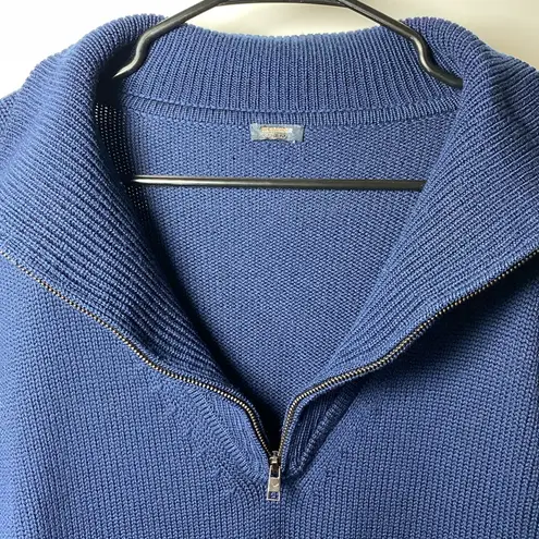 Jil Sander  Navy | Wool Half Zip Knit Sweater in Navy