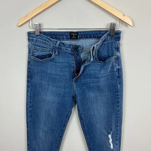 Just Black Denim Jeans 29 Skinny Distressed Stretch Ankle Frayed Step Hem