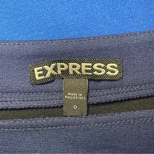 EXPRESS  Colorblock Blue Black Stripes Mini Skirt Size 0 Office Conference
