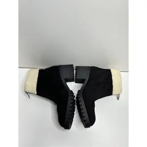 Bella Vita Cable Lug Black Booties Faux Shearling Size 8.5 New