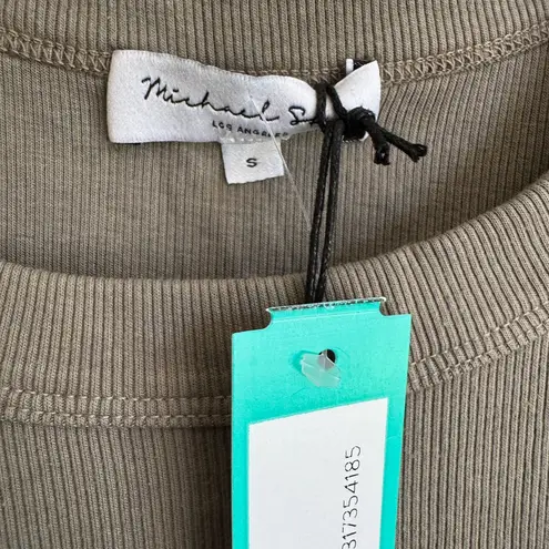 Michael Stars NWT Olive Green Ultra Rib Katie Bodycon Dress Womens S Date Night