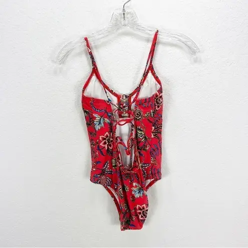 Ella Moss NEW Floral Romance One Piece Swimsuit Red Size Small S