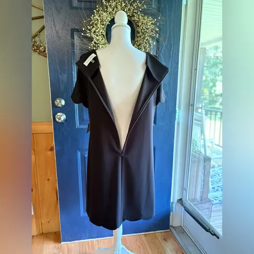 Kasper Classic Black scalloped Midi Dress size 12 NWT