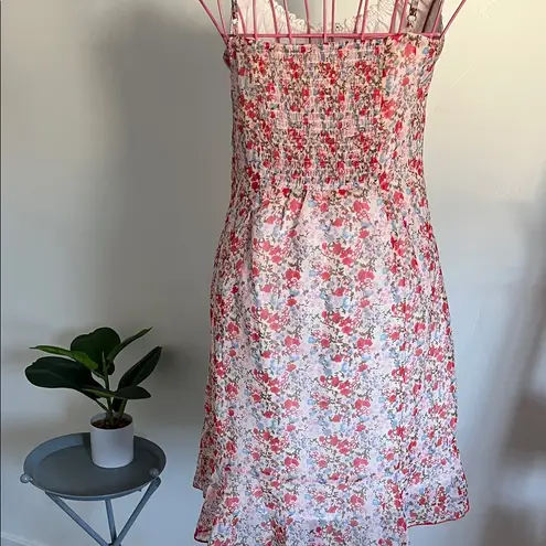 Floral Spaghetti Strap Dress Pink Size M