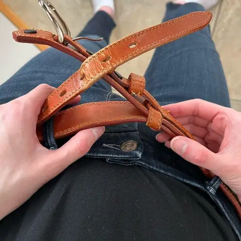 Southwestern Brown Leather Woven Patterned Belt Cowboy Rodeo