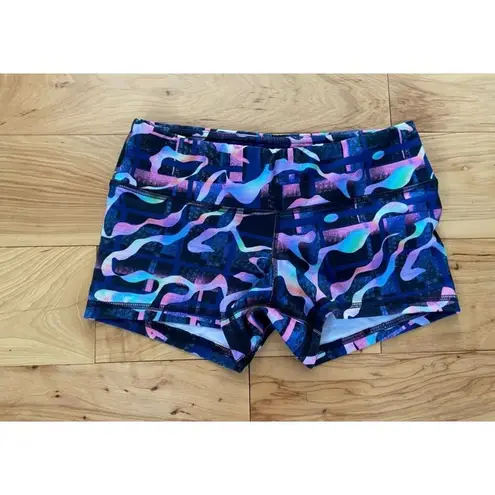 Fleo HTF Holographic Print Original Shorts Size Small 2.5 Blue