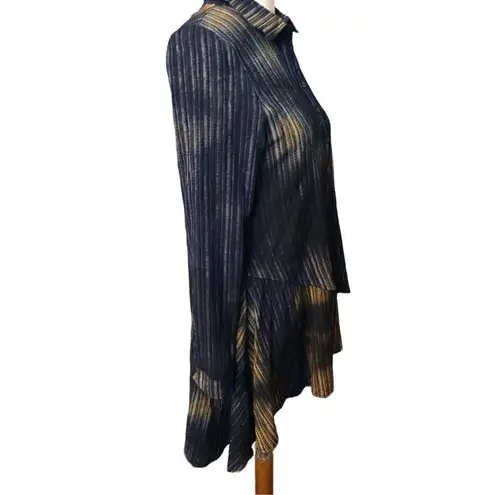 Adore blue and beige asymmetrical popover blouse Black Size M