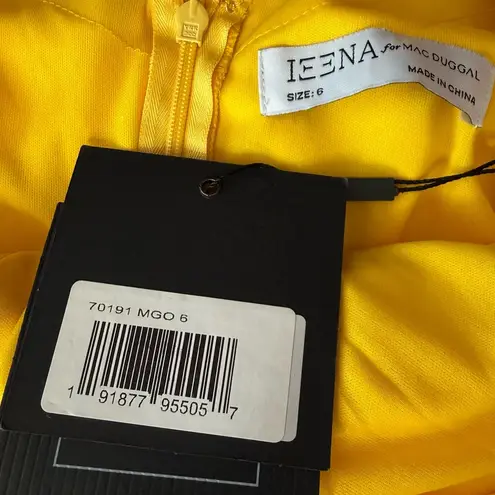 Mac Duggal Ieena for 70191 Asymmetrical Skirt Chiffon Dress Marigold Women Sz 6