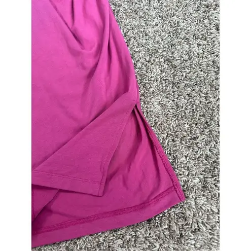 Betabrand Drape Jersey Stretch Midi Dress Pink Women’s M Ruched Fitted Rayon