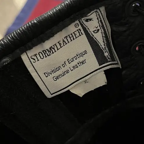 Vintage Rare Stormy Leather black bustier Corset Dress Fetish Kinky bones fitted Size XL