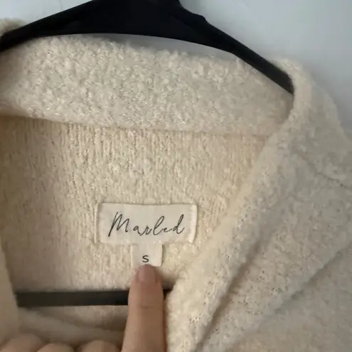 Marled Small Cream Mock Neck Cozy Sweater Minimalist Closet Staple Clean Girl