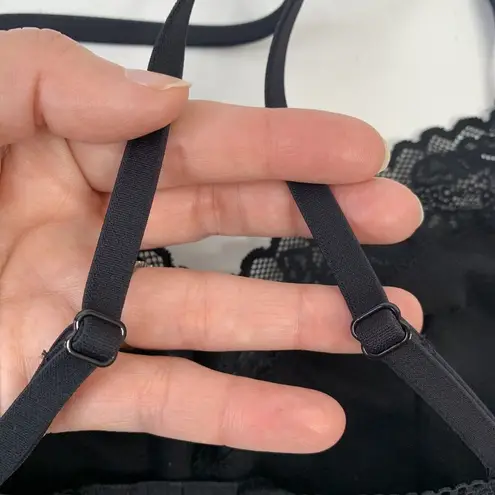 Savage X Fenty Size S Bralette Cotton Essentials Lace LV5 Black Caviar Woman’s