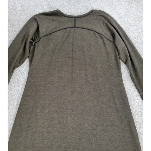 Cloud Chaser Sweater Dress Womens 2X Brown Olive Seamed A-line Pull On Midi