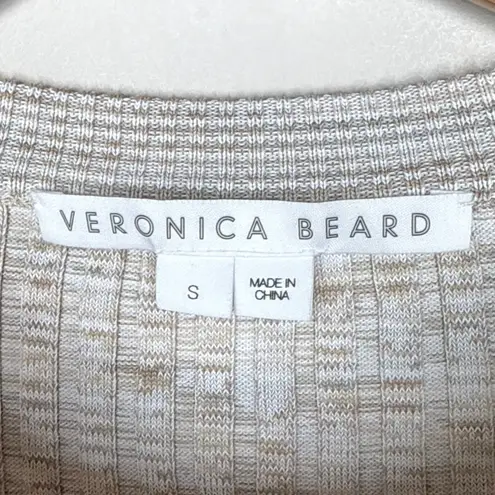 Veronica Beard Richie Ribbed Knit Space Dyed Midi Dress Ruffle Cuff Fitted Small